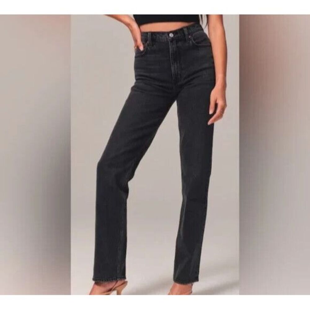 Abercrombie & Fitch 90's Straight Ultra‎ High Rise Curve love Jeans Women 28 NWT